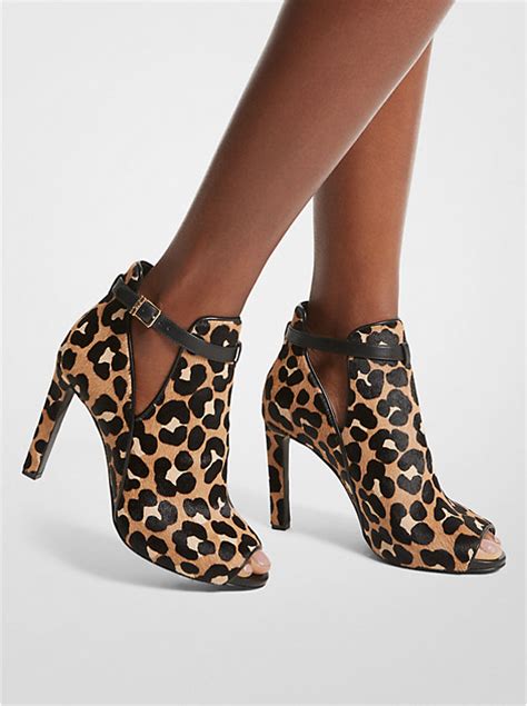 michael kors margaret leopard booties|Lawson Leopard Print Calf Hair Open.